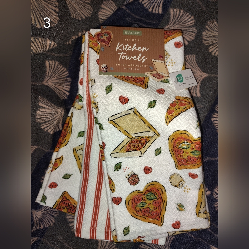 Envogue Pizza Pattern Kitchen Towels